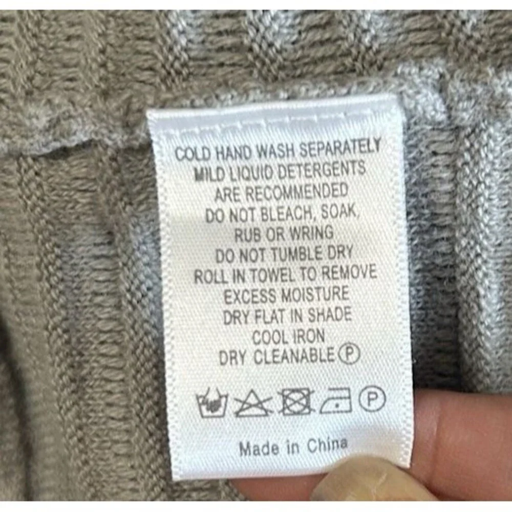 Witchery Womens M Knit Wool Cashmere Blend Gray Drop Shoulder Zipper Sweater - Picture 8 of 8